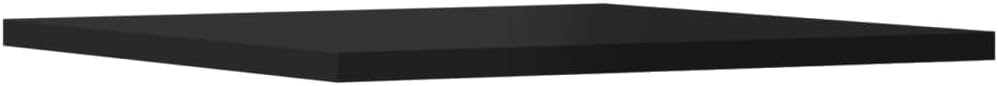 8 Pcs Wall-Mounted Shelf Boards, 15.7 x 15.7 Inch Square Bookshelf Boards, Engineered Wood Display Shelves with High Gloss Black Finish for Home Office Study Storage and Organization