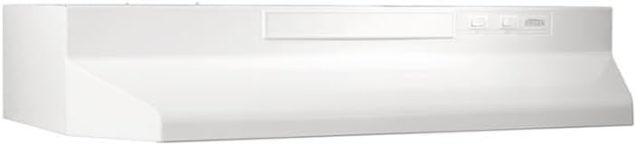Broan-NuTone F403011 Insert with Light, Exhaust Fan for Under Cabinet Two-Speed Four-Way Convertible Range Hood, 30-Inch, White on White