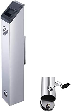 Wall Mounted Stainless Steel Cigar Ashtray - Large Capacity Outdoor Commercial Cigarette Butts Container for Public Spaces, Durable Smokers Outpost Solution