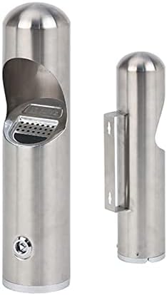 Wall-Mounted Stainless Steel Cigar Ashtray for Outdoor Public Spaces, Large Capacity Commercial Cigarette Butts Container, Durable Smokers Outpost Solution
