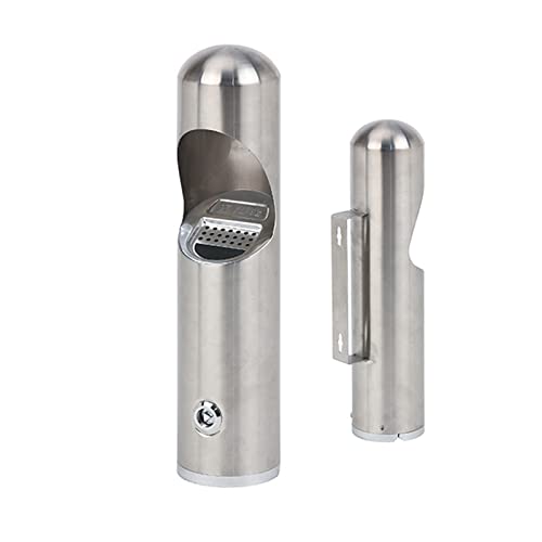 Wall Mounted Stainless Steel Cigar Ashtray for Outdoor Public Use - Large Capacity Commercial Cigarette Butts Container, Durable Smokers Outpost Solution