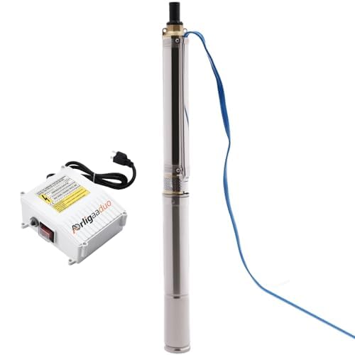 Deep Well Submersible Pump, 0.5HP 3In OD Deep Well Pump, 213.25Ft Head, 1In Outlet Stainless Steel Water Pump for Construction, Water Supply