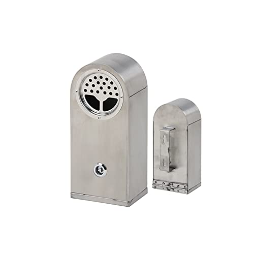 Wall Mounted Stainless Steel Cigar Ashtray for Outdoor Public Spaces - Large Capacity Commercial Cigarette Butts Container, Durable Smokers Outpost Ashtray
