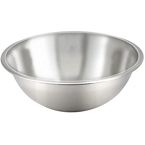 Tiger Chef Heavy Duty Mixing Bowl 16 Quart All-purpose Mixing Bowls for Home and Commercial Use - Best Prep Bowls for cake mixtures, dough’s, salads, pastas, dressings Stainless Steel - 4 Pack