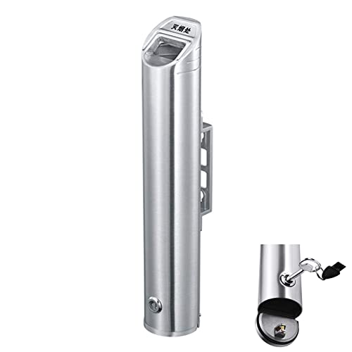 Wall Mounted Stainless Steel Cigar Ashtray for Outdoor Commercial Use - Large Capacity Smokers Outpost, Durable Cigarette Butts Container for Public Spaces