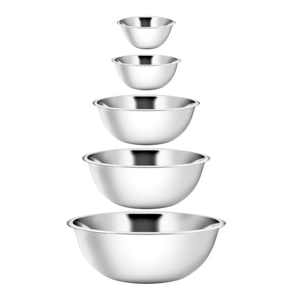YBM HOME Pack of 1 Stainless Steel Mixing Bowl - Premium Polished Mirror Nesting Metal Bowl for Cooking and Serving, Stackable for Convenient Storage 1195 (0.5 Quart)