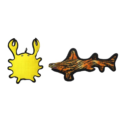 TUFFY® 5 Pack Jr Lobster, Giraffe, 3WayTug, Penguin & Elephant Dog Toys