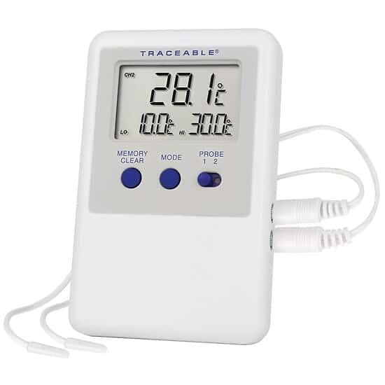 Traceable Ultra Calibrated Refrigerator/Freezer Thermometer (2 Vaccine Bottle Probes)