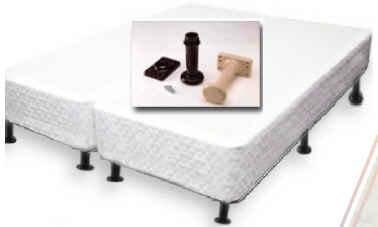 Universal Bedlegs Brand, Plastic, Screw-in, 2-Piece Bed Leg (5", Set of 12 (Eastern/California King), Sand)