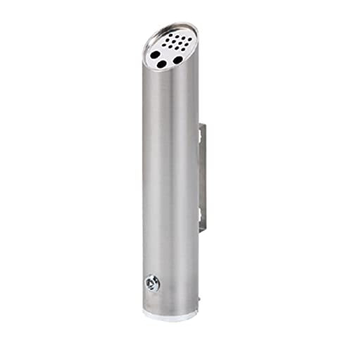 Wall-Mounted Stainless Steel Cigar Ashtray for Outdoor Public Spaces - Large Capacity Commercial Cigarette Butts Container, Durable Smokers Outpost Solution