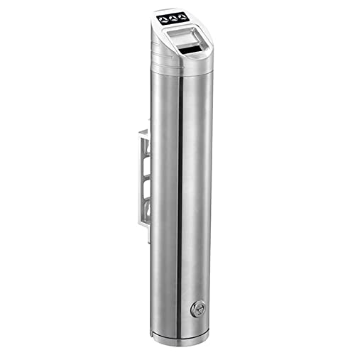 Wall-Mounted Stainless Steel Cigar Ashtray for Outdoor Public Spaces, Large Capacity Commercial Cigarette Butts Container, Durable Smokers Outpost Solution