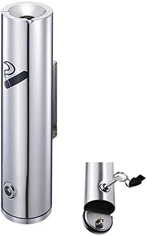 Wall Mounted Stainless Steel Cigar Ashtray for Outdoor Use - Large Capacity Commercial Cigarette Butts Container, Durable Smokers Outpost for Public Places