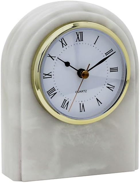 Luxurious Marble Desk Clock – Hand Carved, Polished Modern Table Clock – Durable & Functional Bedside Clock - Multipurpose Home Interiors Decor - One-of-a-Kind Decorative Objects