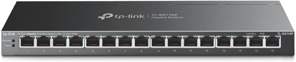 TP-Link TL-SG116P, 16 Port Gigabit PoE Switch