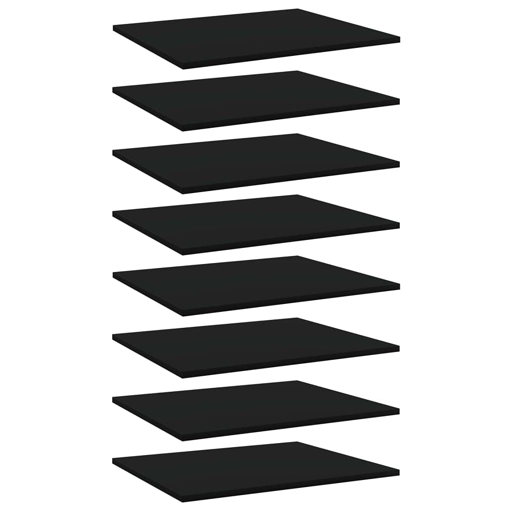 8 Pcs Wall-Mounted Shelf Boards, 15.7 x 15.7 Inch Square Bookshelf Boards, Engineered Wood Display Shelves with High Gloss Black Finish for Home Office Study Storage and Organization