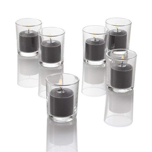 Set of 144 Richland Votive Candles Light Blue Unscented and 144 Clear Glass Eastland Votive Holders
