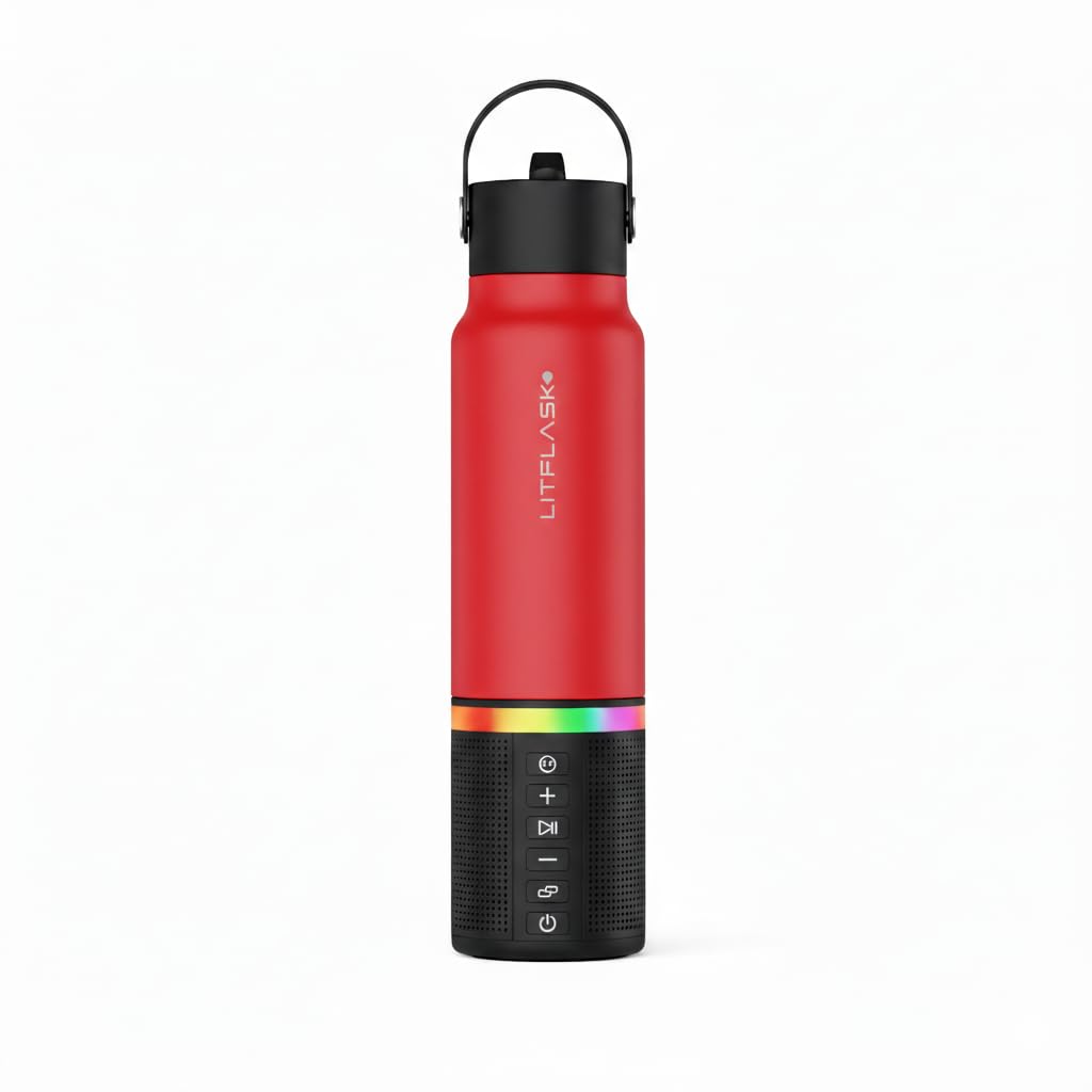 LitFlask Smart Water Bottle, Ultra Premium Bluetooth Speaker, Portable Charging, 20oz Stainless Steel. Oprah’s Favorite Things 2024