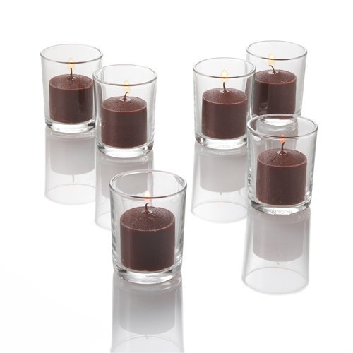 Set of 144 Richland Votive Candles Red Unscented and 144 Clear Glass Eastland Votive Holders