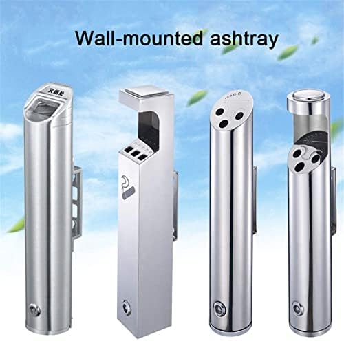 Wall Mounted Stainless Steel Cigar Ashtray for Outdoor Use - Large Capacity Commercial Cigarette Disposal Container, Ideal for Public Places, Durable Smokers Outpost Solution