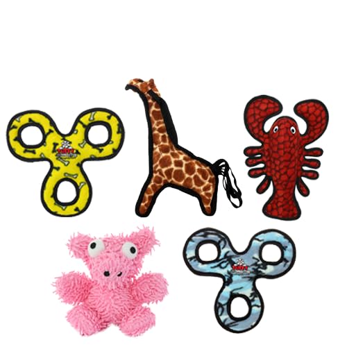 TUFFY® 5 Pack Jr Lobster, Boomerang, Horse, Carrot & Rabbit Dog Toys