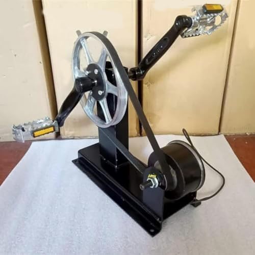 Pedal and Hand Crank Generator, Rare-Earth Permanent Magnet Brushless Generator for Power Backup, Silent Belt Drive DIY Dynamo, with DC 12V and 5V USB Outputs for Camping and Emergency