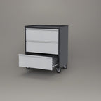 3-Drawer Rolling Tool Chest with Wheels, Pegboard and Push Handle