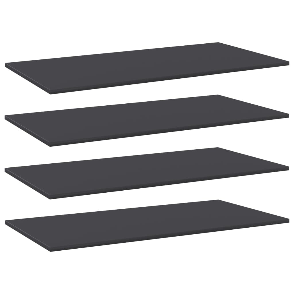 8 Pcs Wall Shelves Boards, 31.5" x 11.8" x 0.6" High Gloss Black Engineered Wood Shelving for Wall, Decorative Storage Display for Living Room Home Office