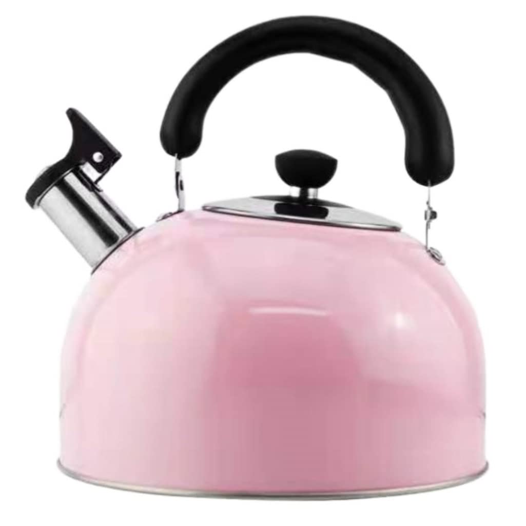 Stainless Steel Stove Top Whistling Kettle Hot Water Tea Pot Fast to Boil Whistling Tea Kettles(Pink,3L)