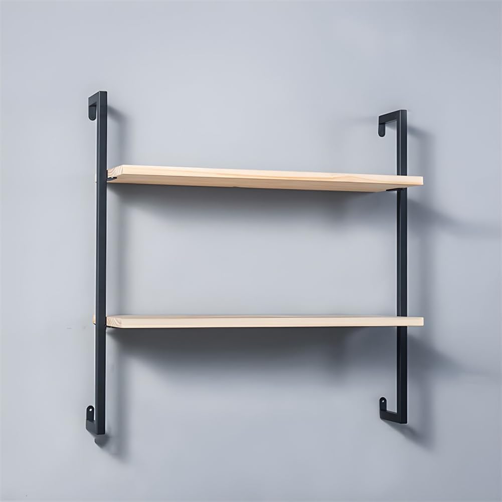 Industrial Wall Mounted Bookshelf Wall Shelf Rack Shoe Store Shoe Rack Wall-Mounted Bookshelf Wrought Iron Bag Rack Multi-Layer Clothing Store Decoration White Gold 31.5" L x 9.8" W x 29.9" H