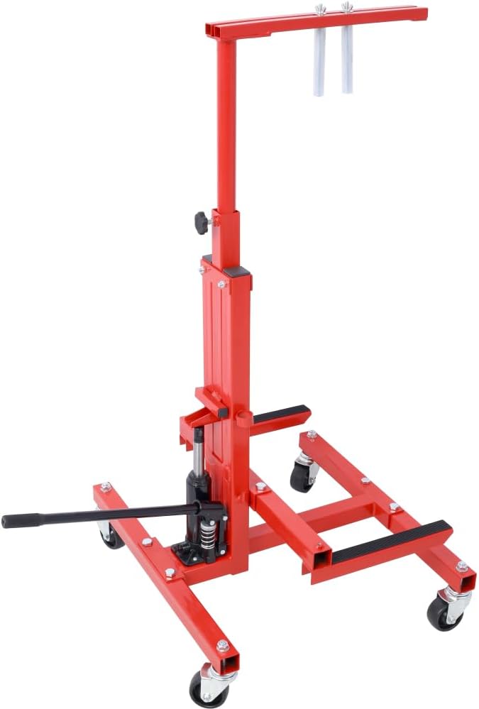Hydraulic Car Lift, Jack Lifter for Car Door Installation and Removal, Red Steel Mobile Jack Stand with Hoist Dolly, Professional Tool for Garage Workshop, 2025 Upgrade, 1 Pack