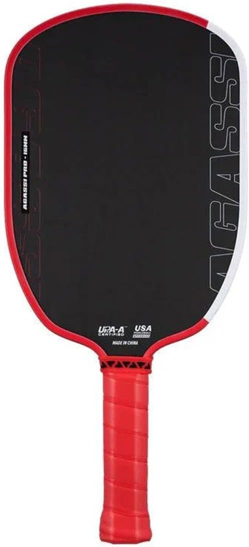 JOOLA Agassi PRO IV 16mm Pickleball Paddle w/Extended Sweet Spot - Carbon Fiber Surface Increases Spin & Control - SK Film for Power & Larger Sweet spot - UPA-A Certified - USAP Approved - NFC Chip
