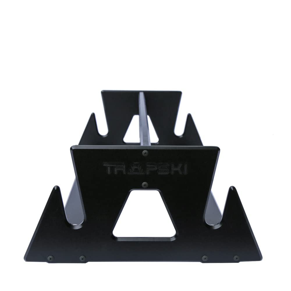 TRAPSKI Quad Powder Ski and Snowboard Mobile Rack | Marine Grade HDPE Plastic | UV Protected | Premium Strap Included | 3 Year Warranty | Made in The USA | Veteran Owned Business (Blue, Quad)