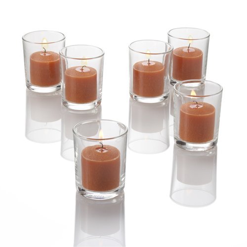 Set of 144 Richland Votive Candles Light Blue Unscented and 144 Clear Glass Eastland Votive Holders