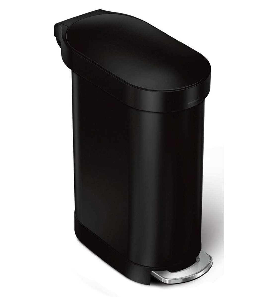 simplehuman 45 Liter / 12 Gallon Slim Hands-Free Kitchen Step Trash Can, Brushed Stainless Steel
