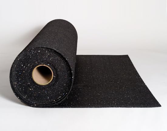 American Floor Mats 1/2" (12mm) Thick Recycled ECO Rubber Rolls - 4' Wide x 6' Protective Exercise Mats, Gym Rubber Flooring