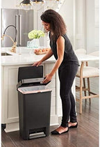 Rubbermaid Premier Series IV Step-On Trash Can, Charcoal, 13-Gallon