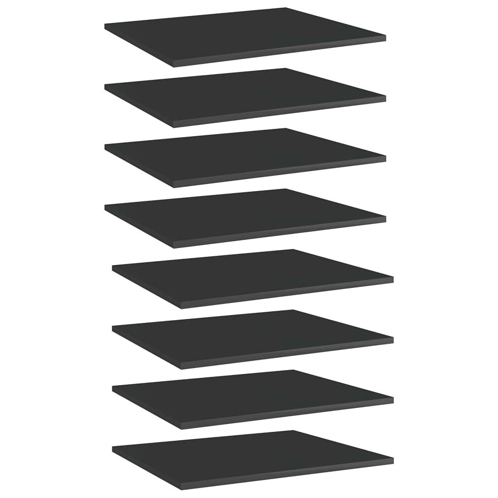 8 Pcs Wall-Mounted Shelf Boards, 15.7 x 15.7 Inch Square Bookshelf Boards, Engineered Wood Display Shelves with High Gloss Black Finish for Home Office Study Storage and Organization