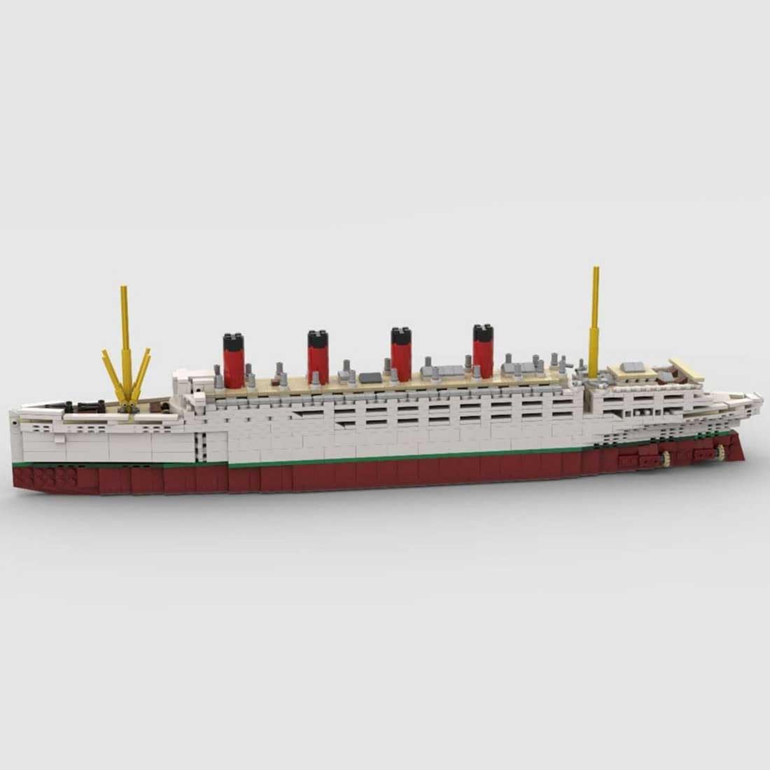 Cruise Ship Building Kit, 1/400 RMS Mauretania Large Cruise Ship Model Assembly Steamship Toy Sets, Creative MOC for Adults (1871PCS)