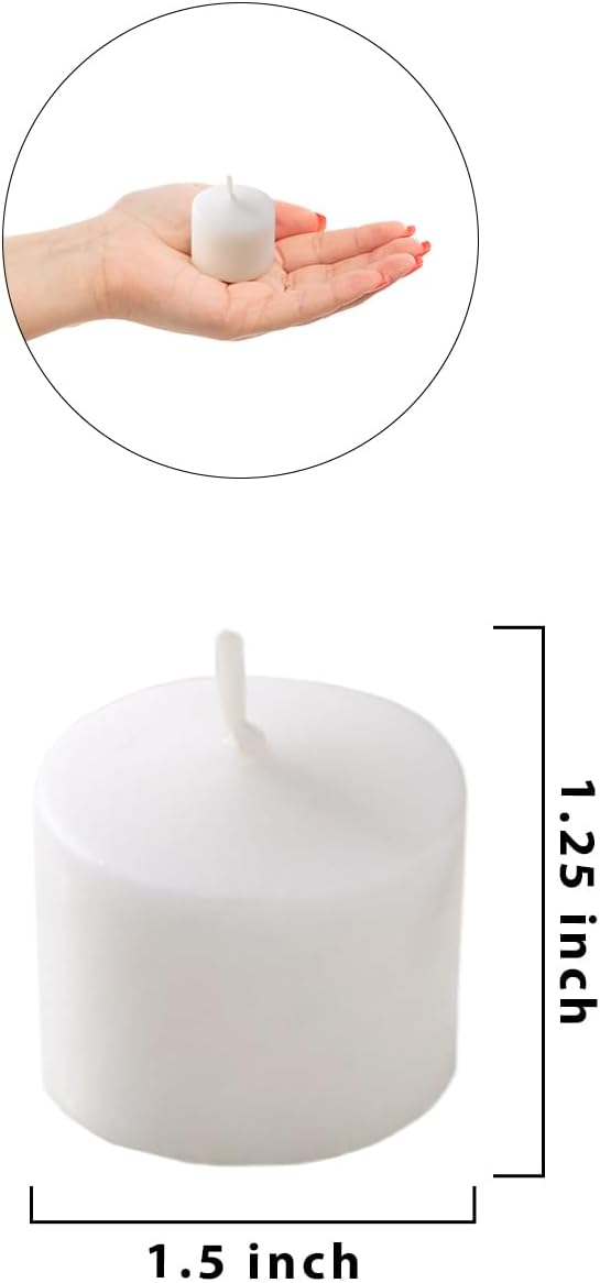 Serene Spaces Living 10-Hour White Votive Candle, Unscented, Long-Burning Tea Light Candles for Weddings, Parties, Events, Restaurants & Bars, Pack of 432