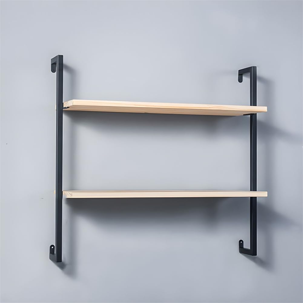 Industrial Wall Mounted Bookshelf Wall Shelf Rack Shoe Store Shoe Rack Wall-Mounted Bookshelf Wrought Iron Bag Rack Multi-Layer Clothing Store Decoration White Gold 31.5" L x 9.8" W x 29.9" H