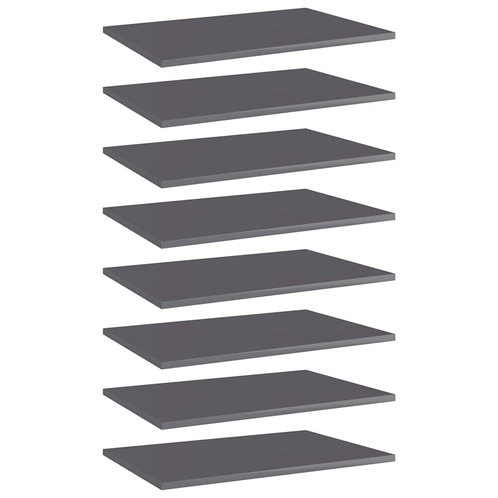 8 Pcs Wall-Mounted Shelf Boards, 15.7 x 15.7 Inch Square Bookshelf Boards, Engineered Wood Display Shelves with High Gloss Black Finish for Home Office Study Storage and Organization