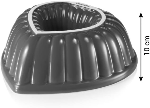 Tescoma - 622212 Delìcia Cake Tins with Heart Shaped Donut Mould, Ceramic, Dishwasher Safe, Red and White