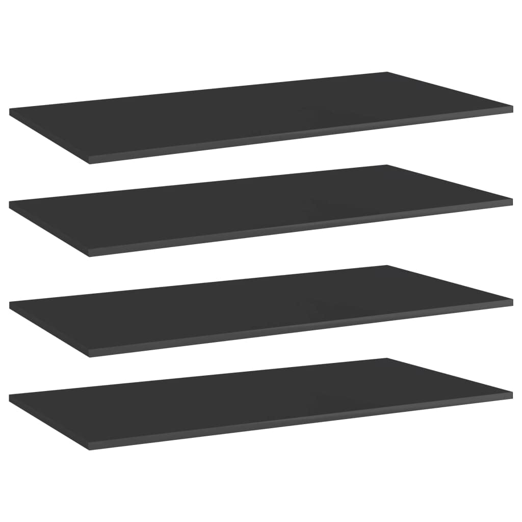 Set of 4 Wall Mounted Floating Shelves 39.4 x 19.7 in Concrete Grey Engineered Wood Decorative Display Storage Ledge for Living Room