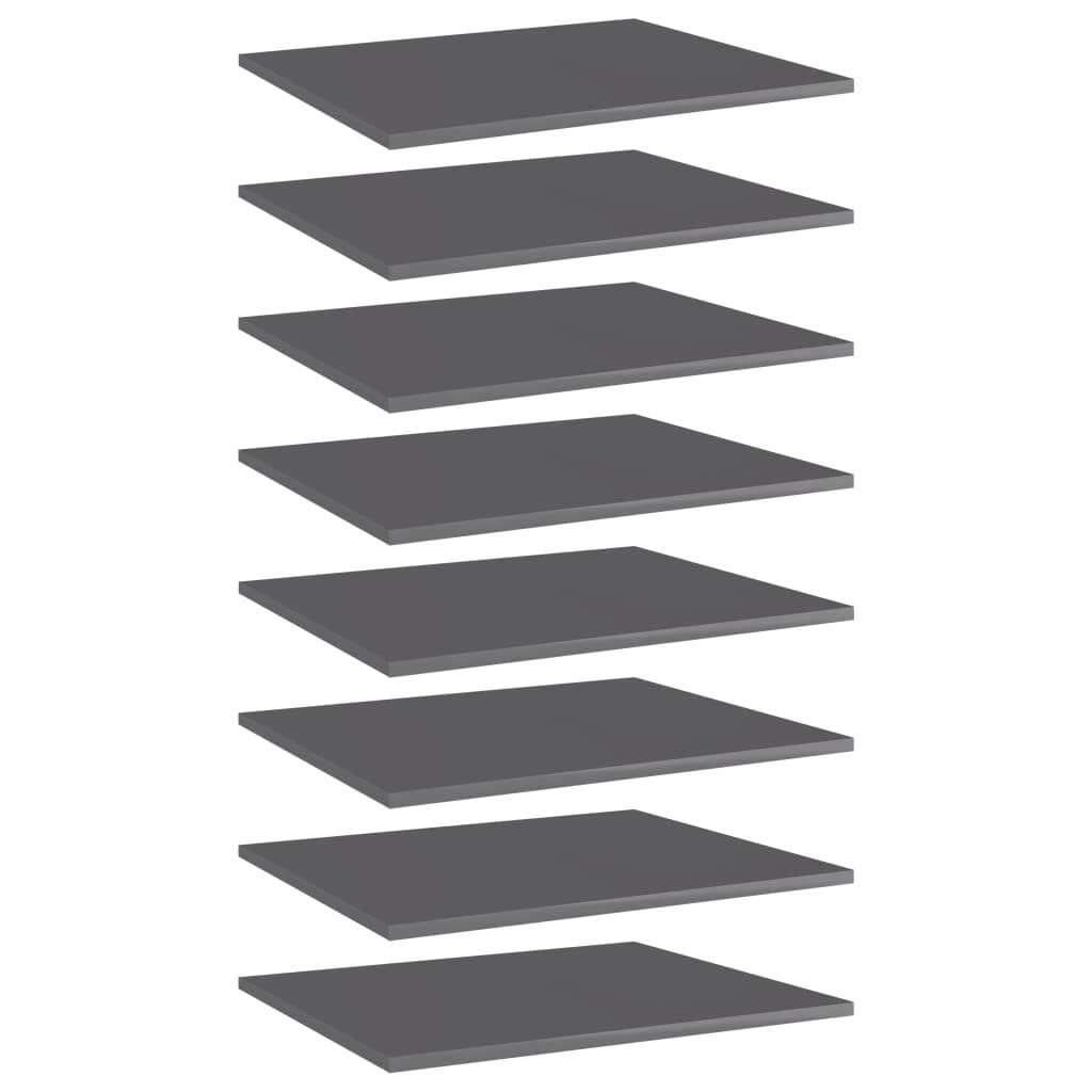 8 Pcs Wall Shelves Boards, 31.5" x 11.8" x 0.6" High Gloss Black Engineered Wood Shelving for Wall, Decorative Storage Display for Living Room Home Office