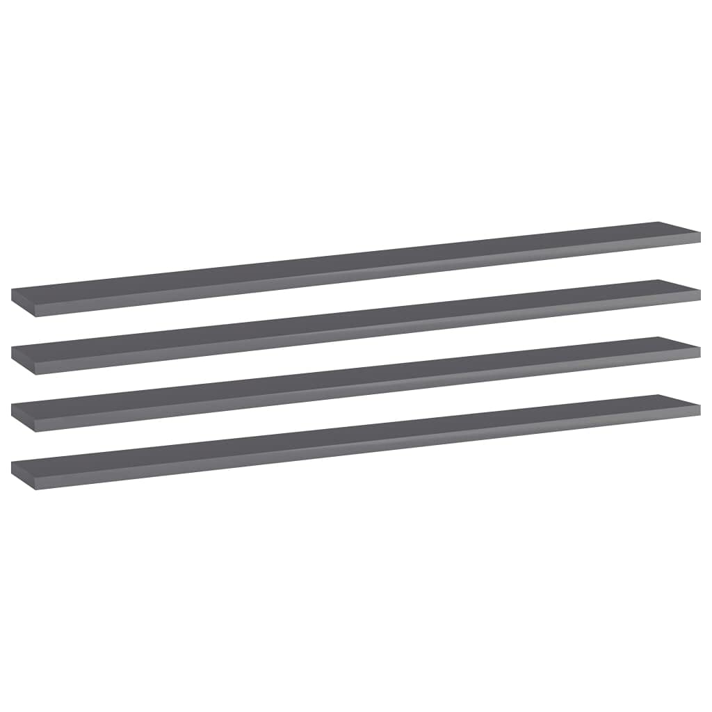 4 Pcs Bookshelf Boards, 39.4" x 19.7" Concrete Grey Engineered Wood Shelving, Minimalist Wall Mounted Display Shelves for Living Room, Matte Finish Storage Boards (Brackets Required)
