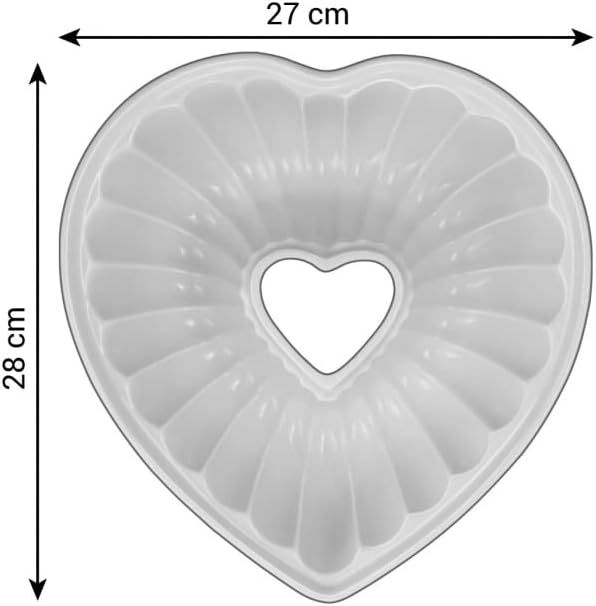 Tescoma - 622212 Delìcia Cake Tins with Heart Shaped Donut Mould, Ceramic, Dishwasher Safe, Red and White