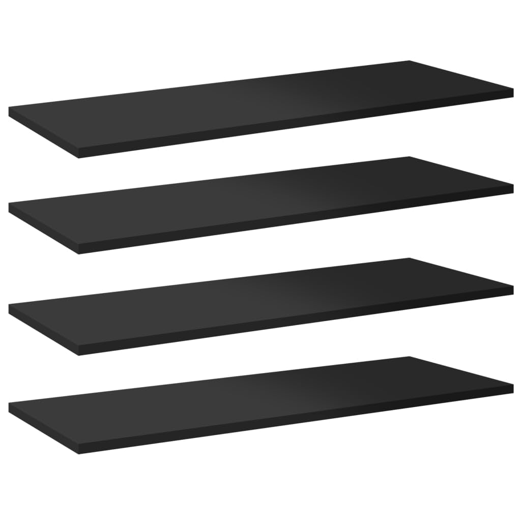 8 Pcs Wall-Mounted Shelf Boards, 15.7 x 15.7 Inch Square Bookshelf Boards, Engineered Wood Display Shelves with High Gloss Black Finish for Home Office Study Storage and Organization