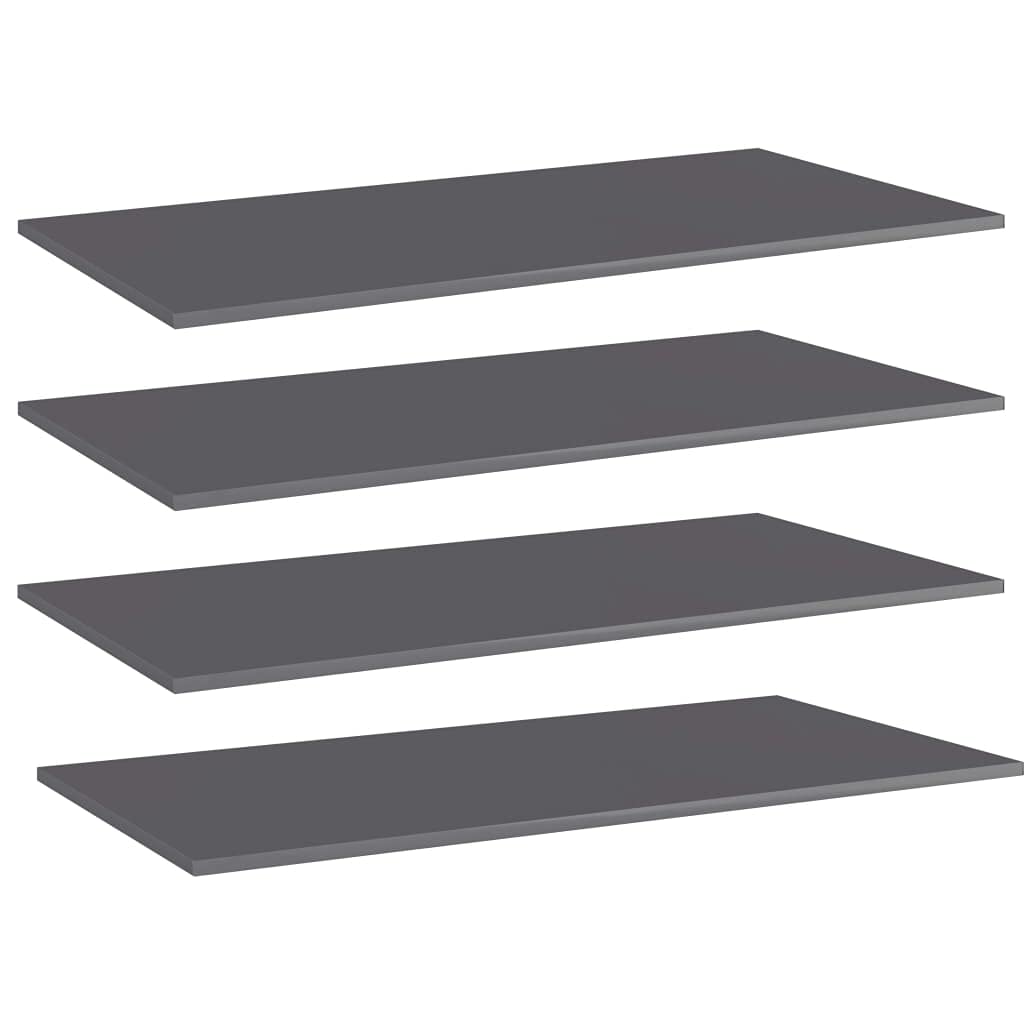 4 Pcs Bookshelf Boards, 39.4" x 19.7" Concrete Grey Engineered Wood Shelving, Minimalist Wall Mounted Display Shelves for Living Room, Matte Finish Storage Boards (Brackets Required)