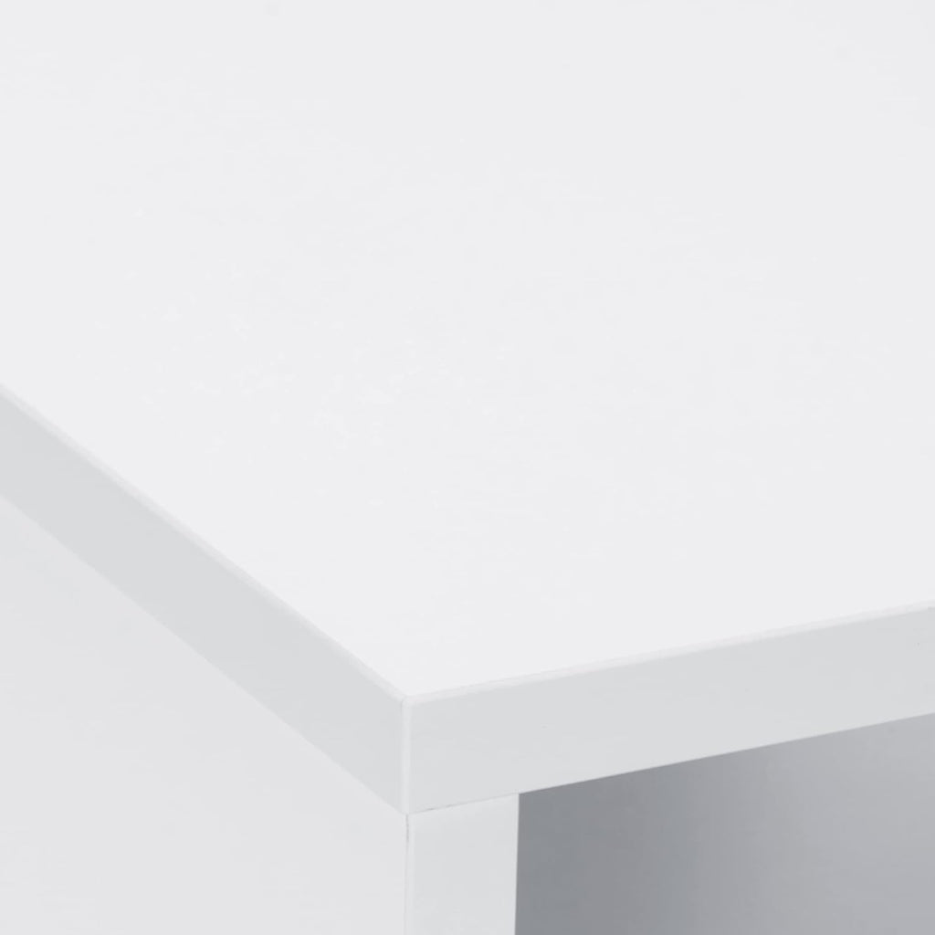 BarberPub Nail Desk with 3 Drawers, Open Space, Wrist Rest White 2655