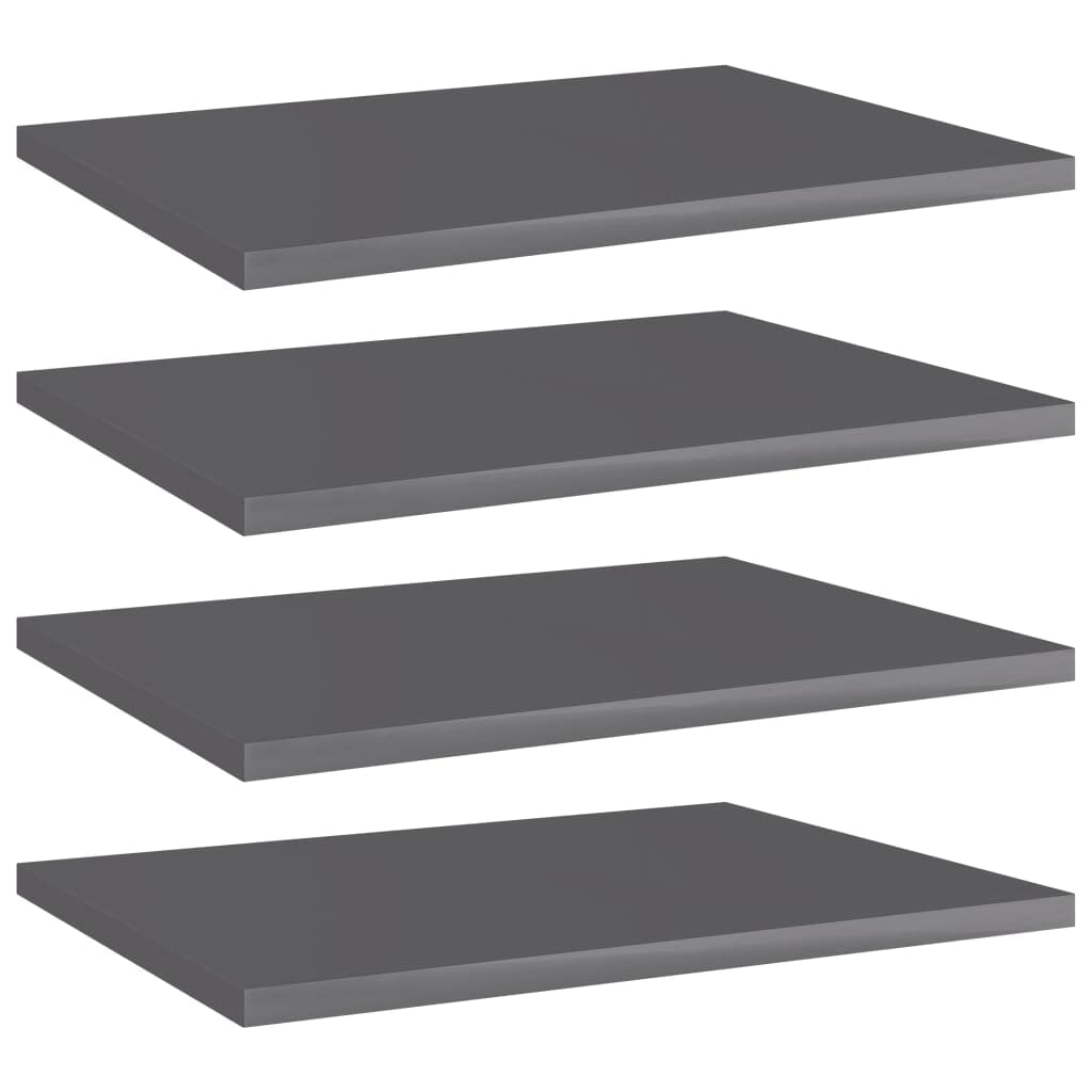 8 Pcs Wall-Mounted Shelf Boards, 15.7 x 15.7 Inch Square Bookshelf Boards, Engineered Wood Display Shelves with High Gloss Black Finish for Home Office Study Storage and Organization